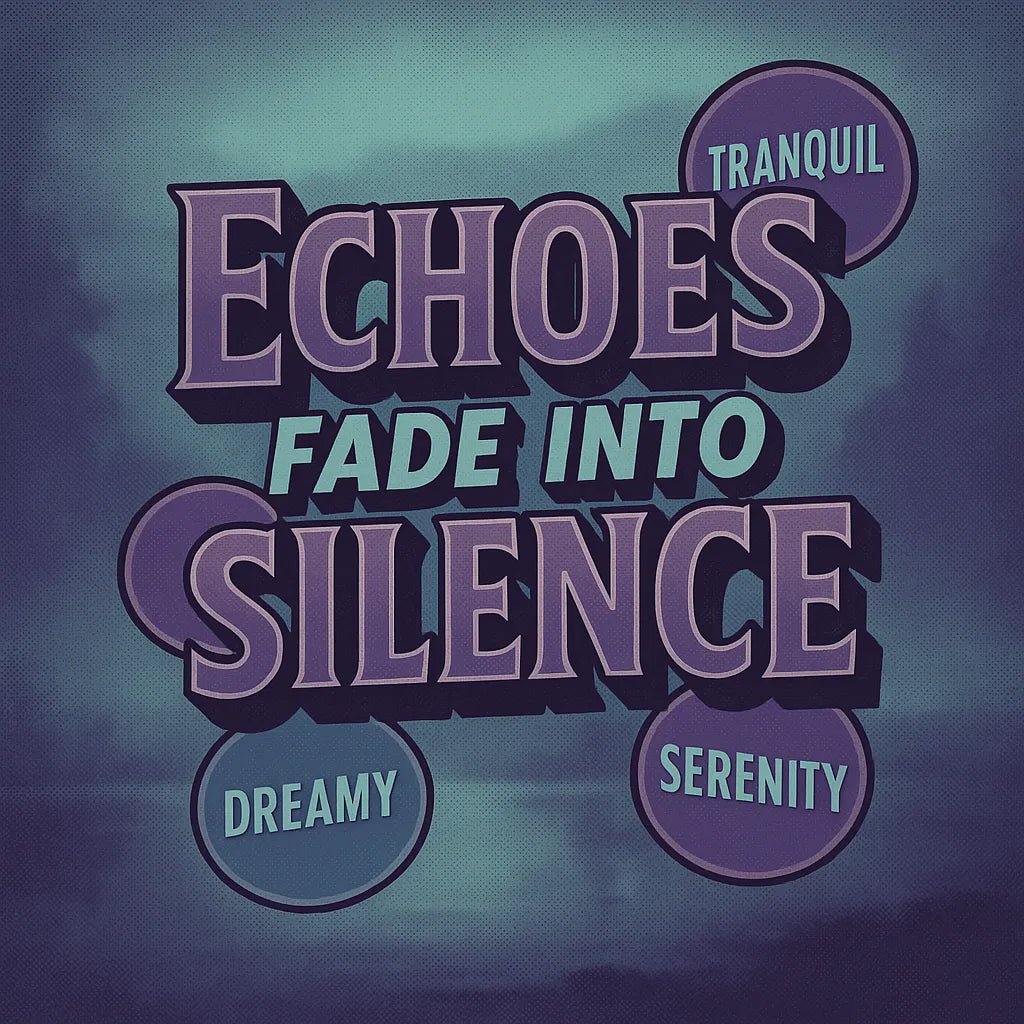 Example output from the 3D Extruded Quote Posters ChatGPT prompt: bold inspirational quote "Echoes fade into silence"