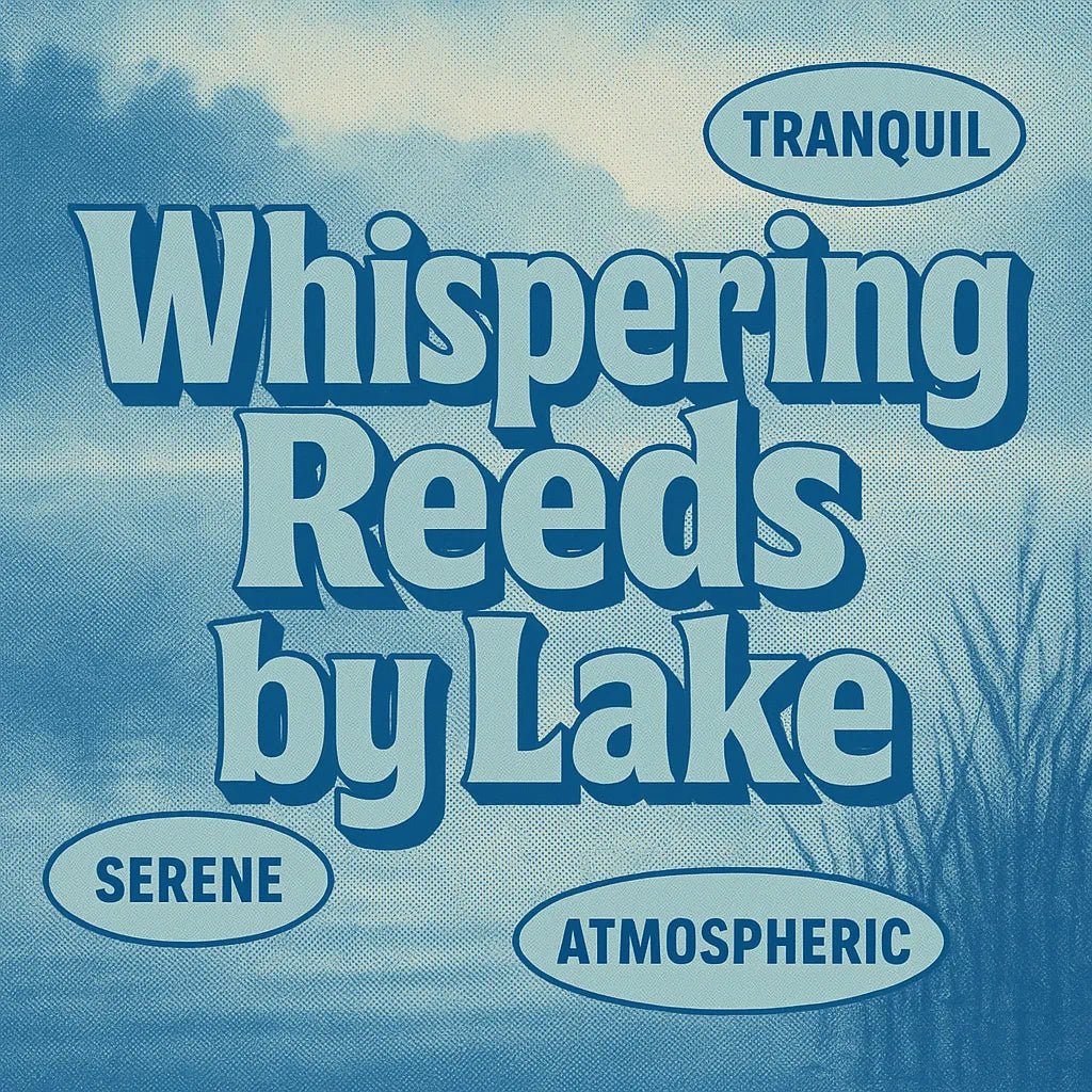 Example output from the 3D Extruded Quote Posters ChatGPT prompt: bold inspirational quote "Whispering reeds by lake"