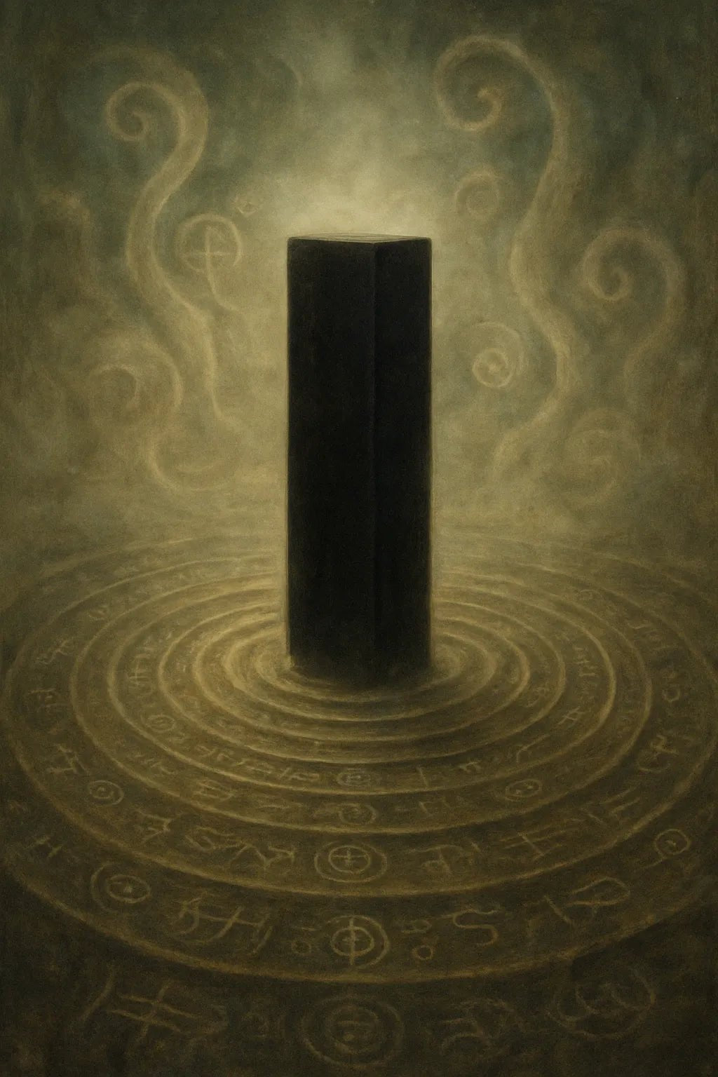 Example output from the Abstract Mythtech Surreal Art ChatGPT prompt: myth-inspired surreal compositions. Preview 7.