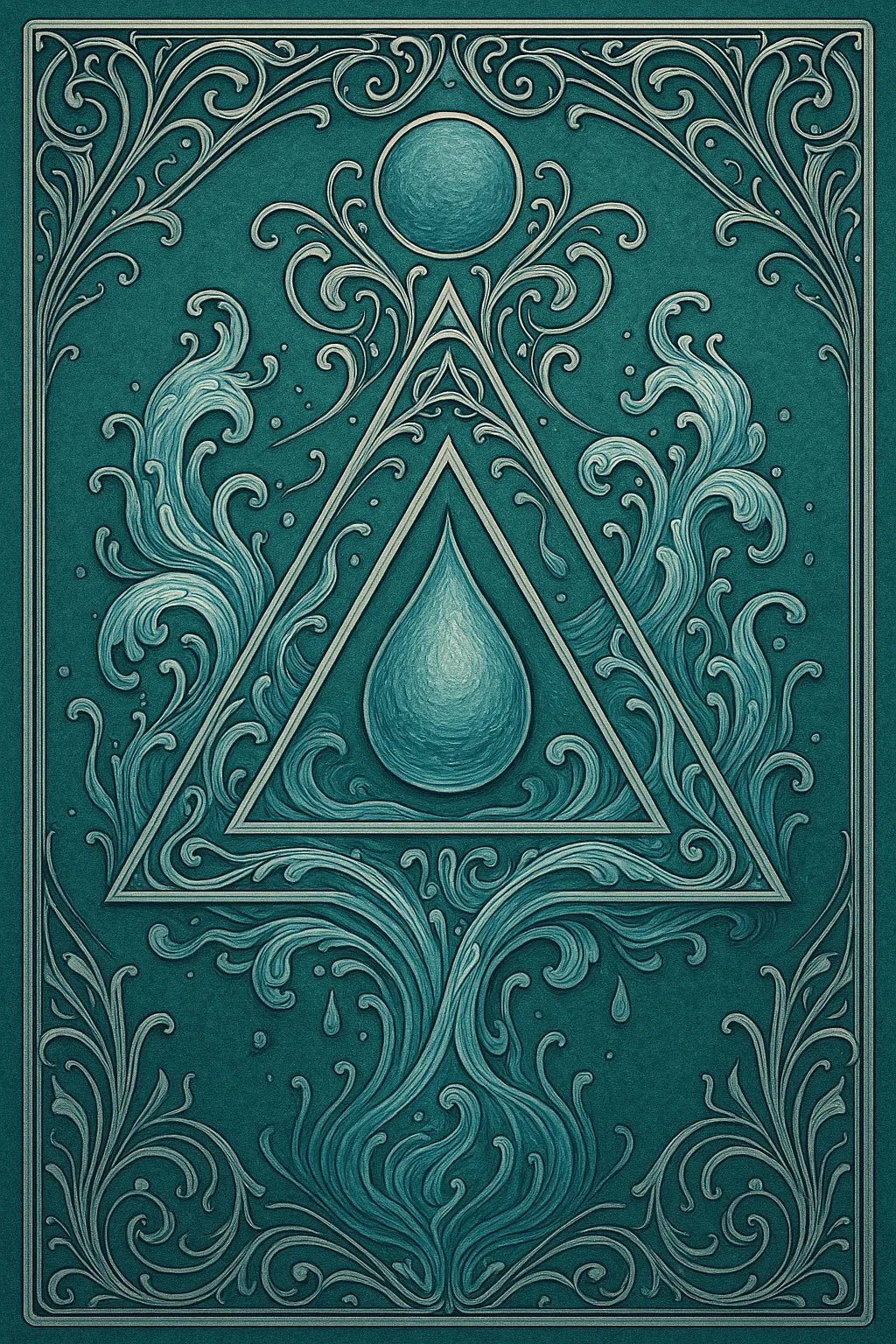 Example output from the Alchemical Insignia Art ChatGPT prompt: Water.