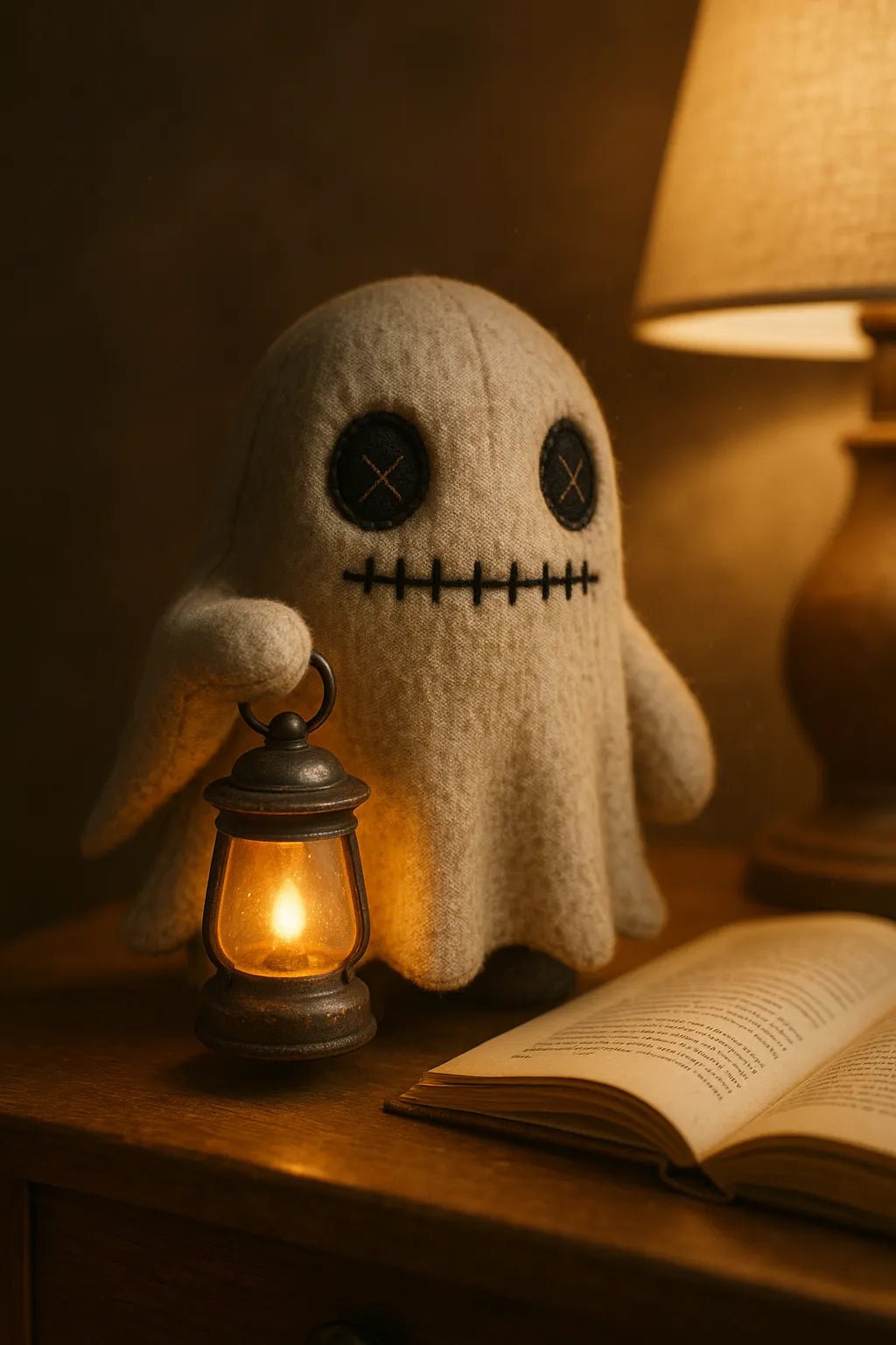 Example output from the Art Toys In Realistic Scene Renders ChatGPT prompt: collectible toy characters rendered in lifelike settings with ambient lighting, stitching, surface wear, and soft filmic focus—ideal for display or packaging mockups. Phantom.