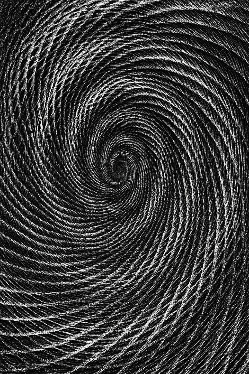 Example output from the Black And White Motion Artworks ChatGPT prompt: hypnotic optical illusion prints in black and white. Preview 7.