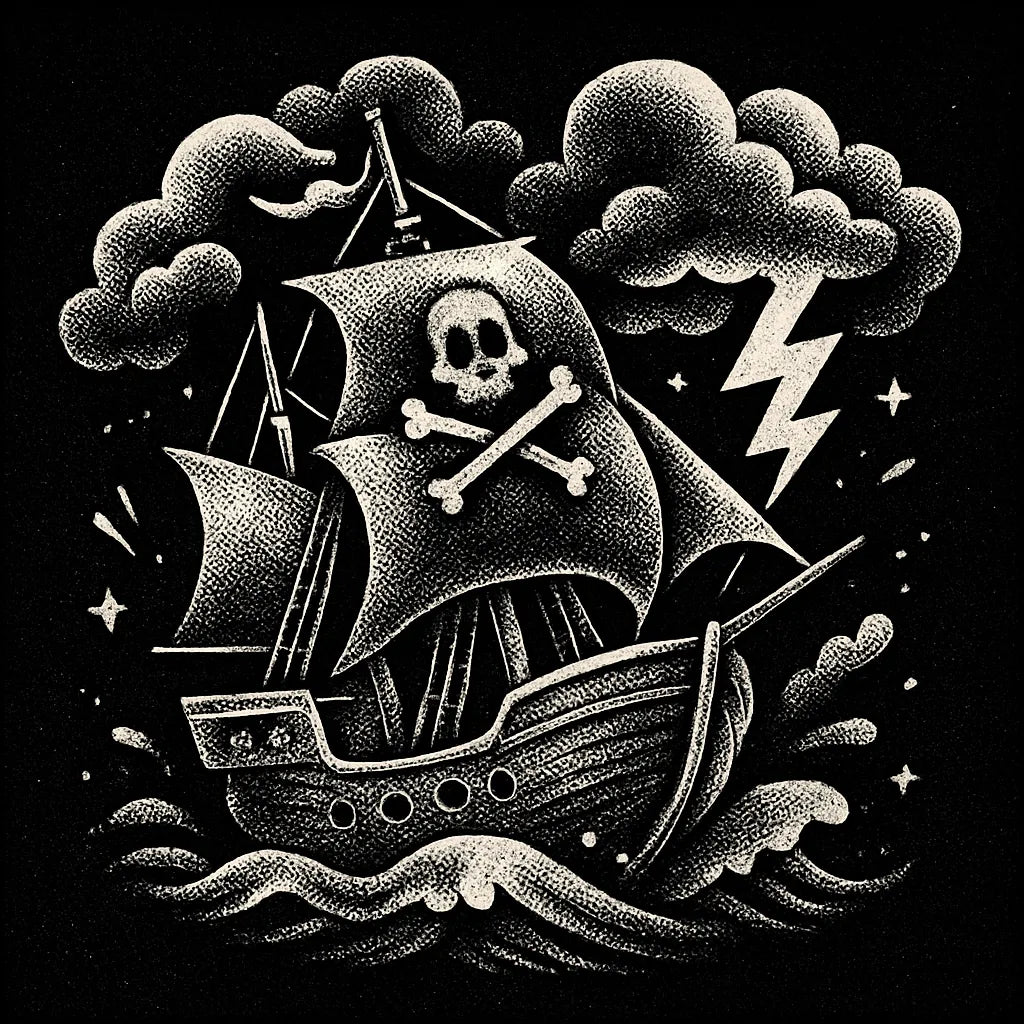 Example output from the Black White Retro Halftone Comic Art ChatGPT prompt: vintage comic-style illustrations with bold halftone dots, diagonal composition, and gritty grain textures in stark black-and-white. Preview 3.