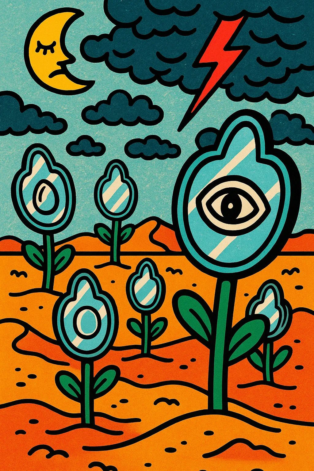 Example output from the Bold Popsurreal Illustrations ChatGPT prompt: vibrant surreal artwork. Preview 2.