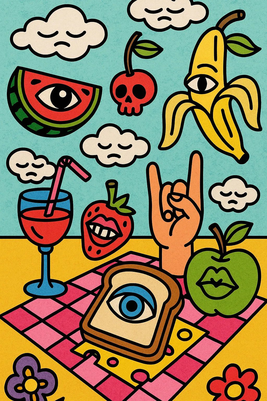 Example output from the Bold Popsurreal Illustrations ChatGPT prompt: vibrant surreal artwork. Preview 3.