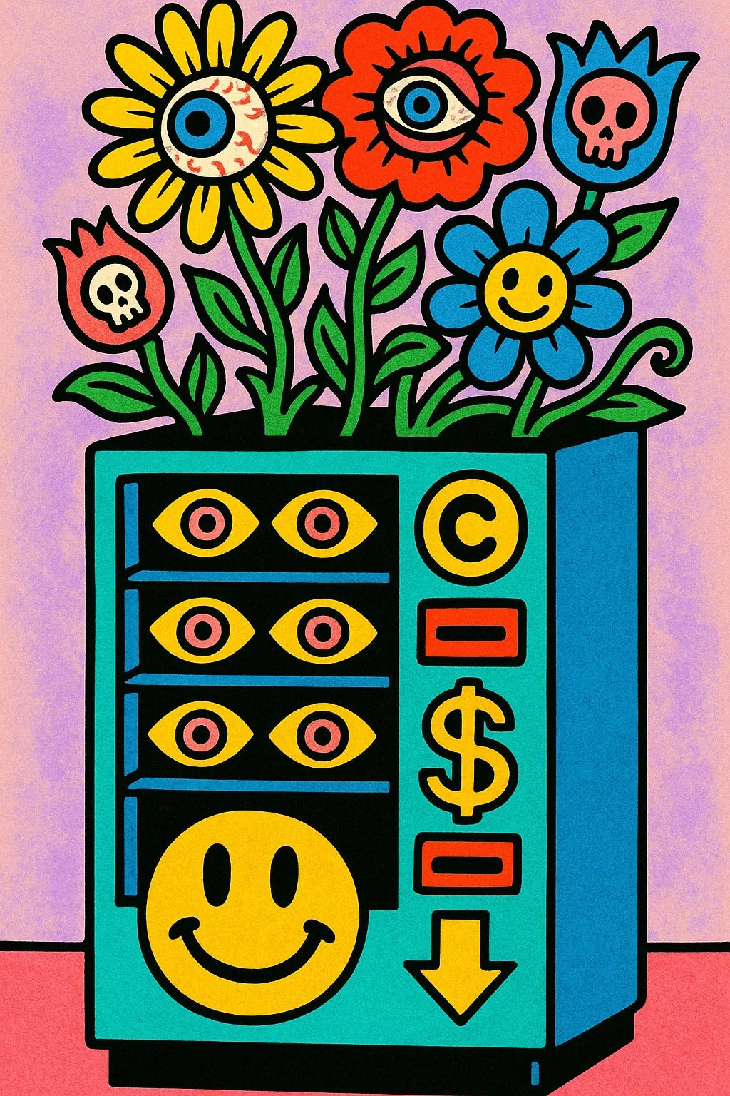 Example output from the Bold Popsurreal Illustrations ChatGPT prompt: vibrant surreal artwork. Preview 5.