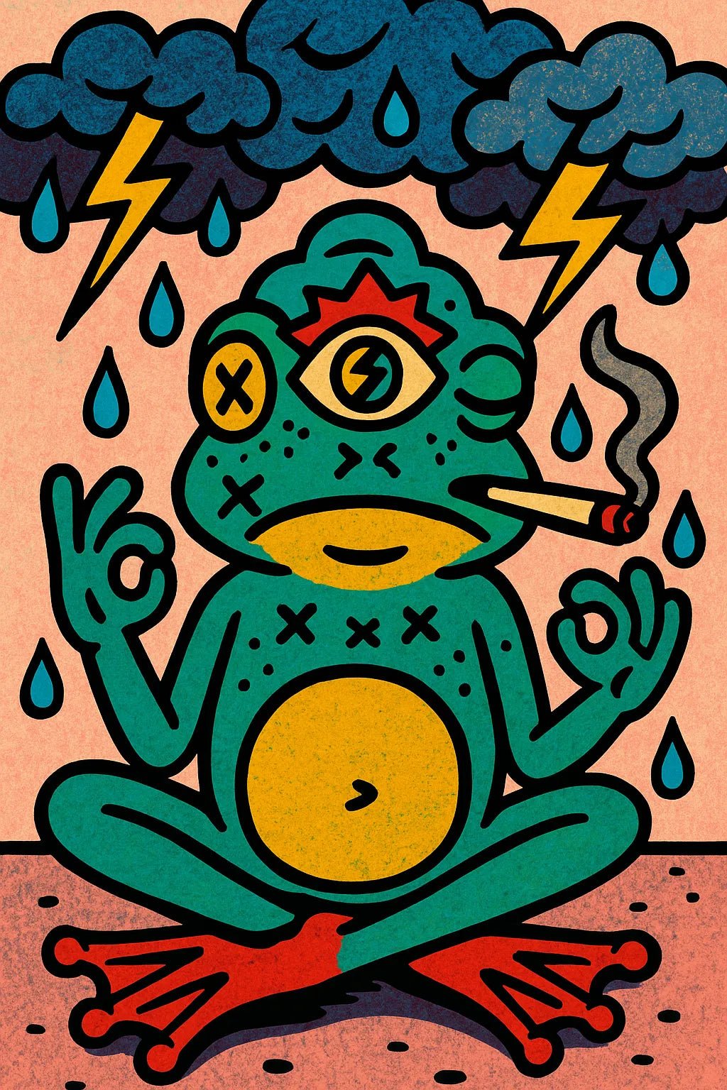 Example output from the Bold Popsurreal Illustrations ChatGPT prompt: vibrant surreal artwork. Preview 8.
