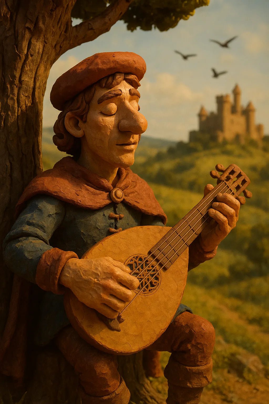 Example output from the Cinematic Claymation Portraits ChatGPT prompt: handcrafted clay characters in stop-motion style, featuring photoreal textures, expressive lighting, and cinematic portrait scenes with customizable personalities. Peace.
