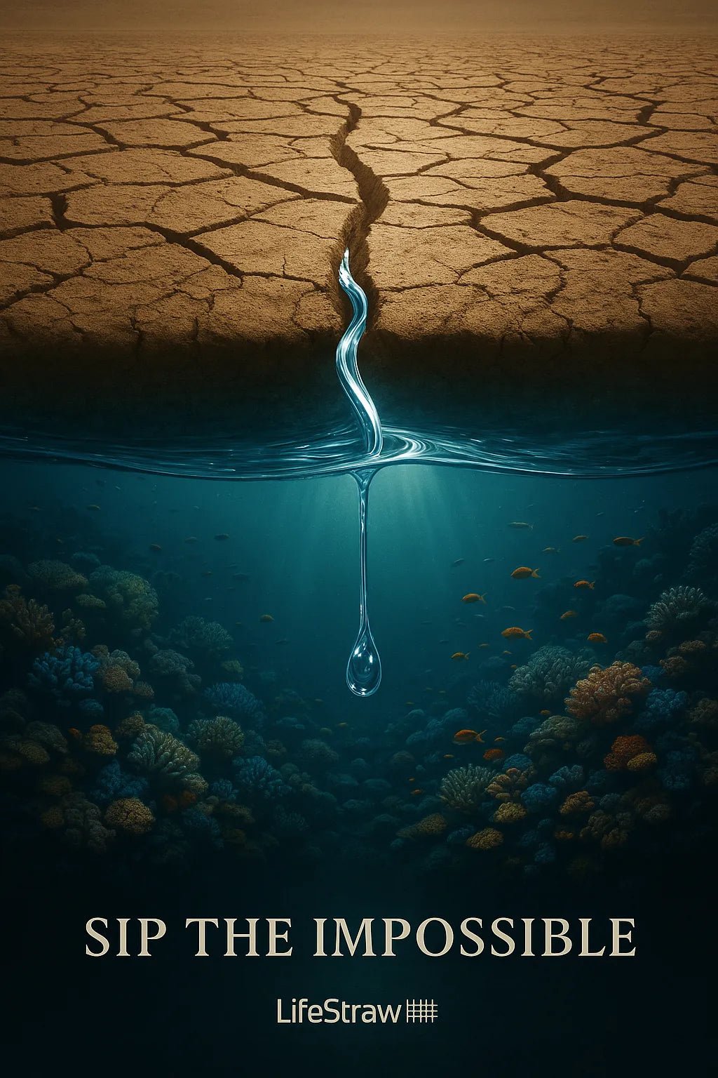 Example output from the Creative Director Ad Concepts ChatGPT prompt: striking ad visual concepts with minimalist headlines, featuring symbolic scenes, emotional storytelling, high-contrast lighting, and cultural relevance. Sip The Impossible.