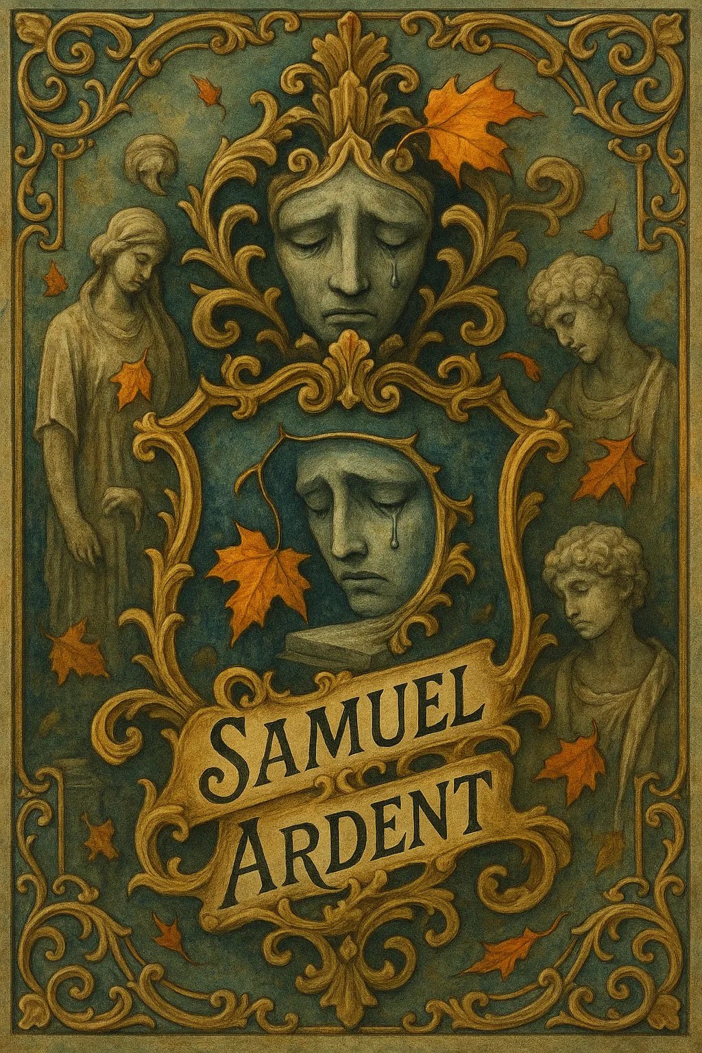 Example output from the Custom Crest Bookplates ChatGPT prompt: surrealist bookplate designs with ornate crests, personalized names, intricate symbolism, and vintage-style layout—ideal for collectors and creative gifting. Samuel Ardent.