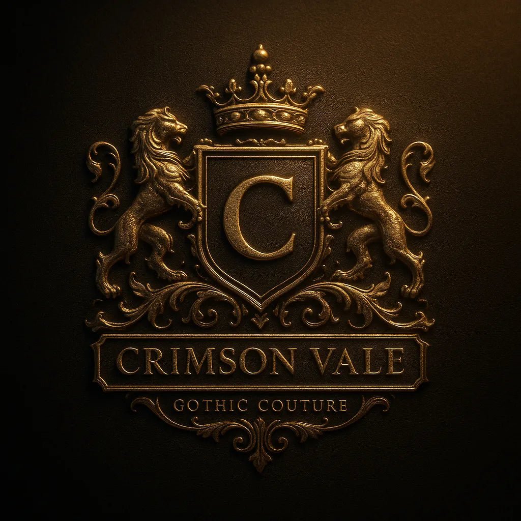 Example output from the Custom Luxury Brand Emblems ChatGPT prompt: elegant crest logos with embossed textures, soft lighting, dual-tone finishes, and regal symmetry—ideal for luxury branding. Crimson Vale.