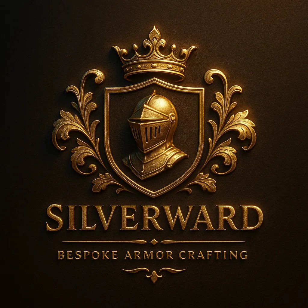Example output from the Custom Luxury Brand Emblems ChatGPT prompt: elegant crest logos with embossed textures, soft lighting, dual-tone finishes, and regal symmetry—ideal for luxury branding. Silverward.