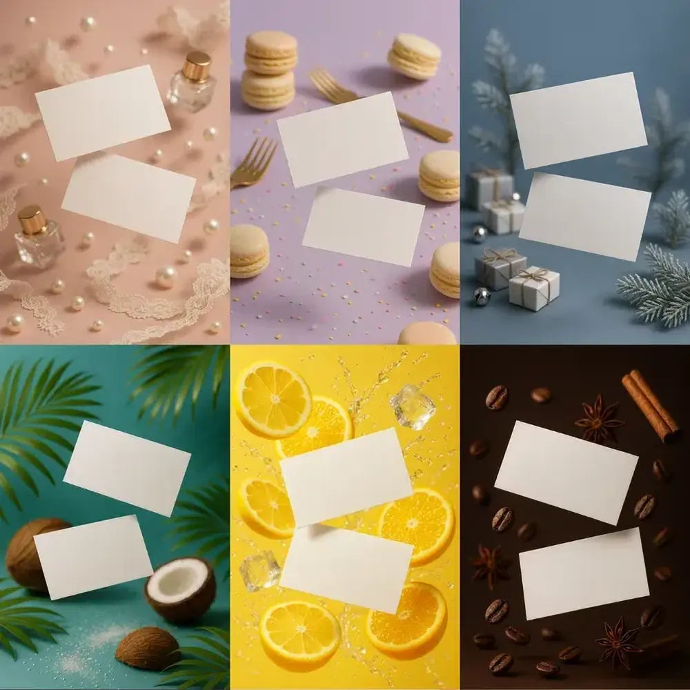 Dual Floating Business Card Mockups