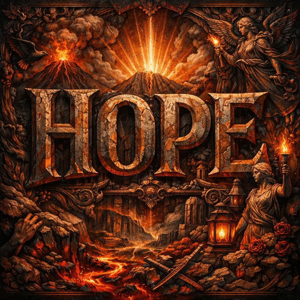 Example output of Epic Typography Relief Art: Hope