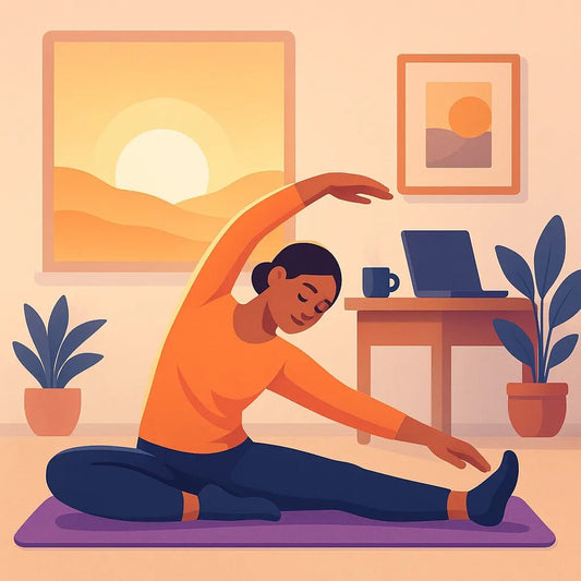 Example output from the Flat Action Scenes Illustrations ChatGPT prompt: colorful vector-style character. Yoga.
