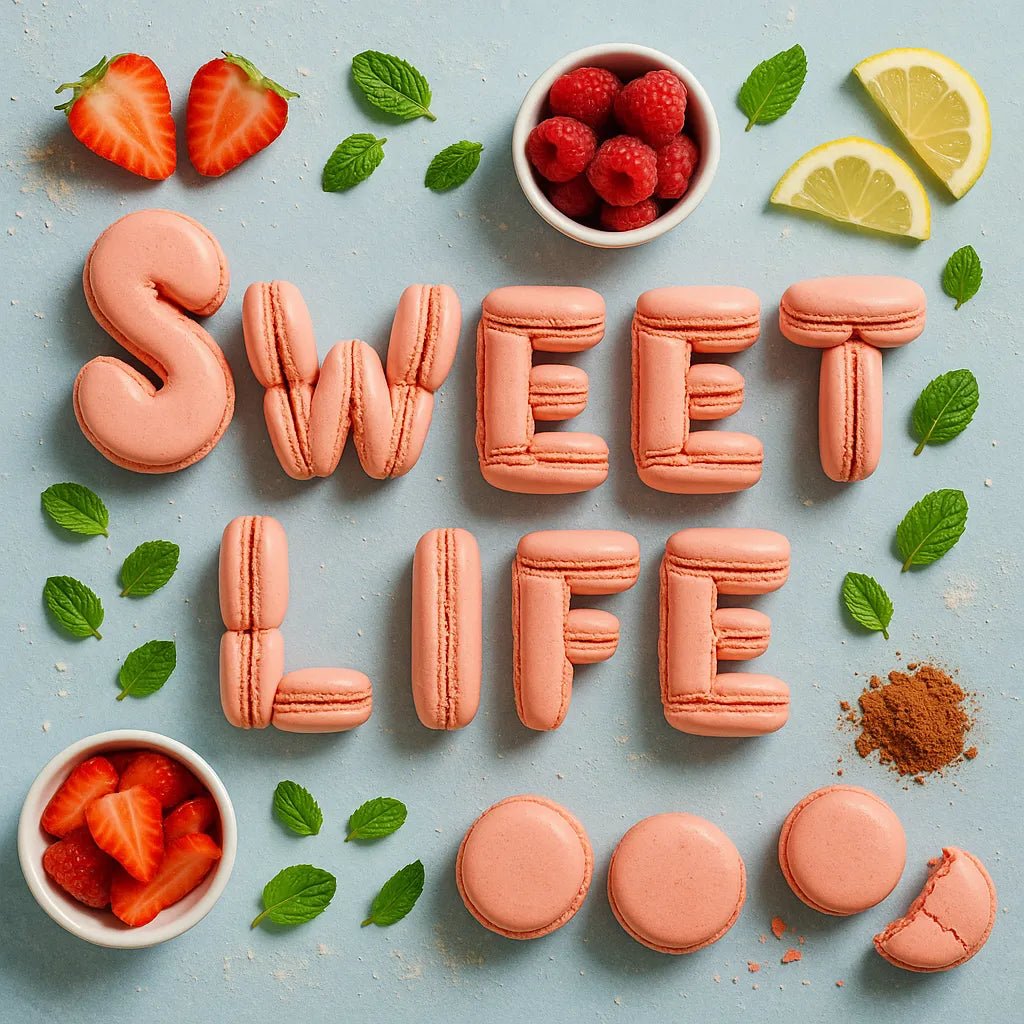 Example output of Flat-lay food typography ChatGPT Prompt featuring: Sweet Life.