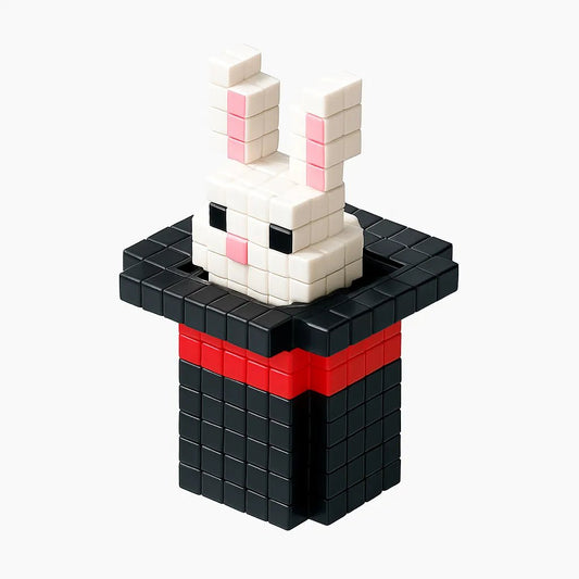 Example output from the Floating 3D Voxel Toy Renders ChatGPT prompt: voxel-style toys on a pure white background, featuring clean centered framing, glossy plastic texture, and subtle realism details like grain and lighting. Magic.