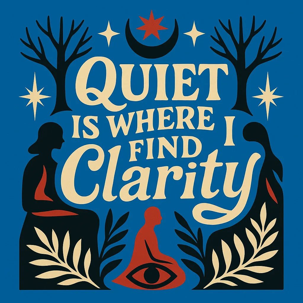 Example output from the Folk Art Quote Poster Designs ChatGPT prompt: bold folk-psychedelic poster Clarity