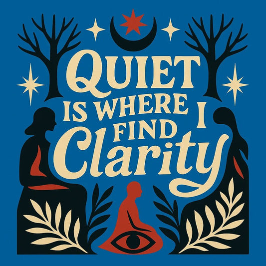 Example output from the Folk Art Quote Poster Designs ChatGPT prompt: bold folk-psychedelic poster Clarity