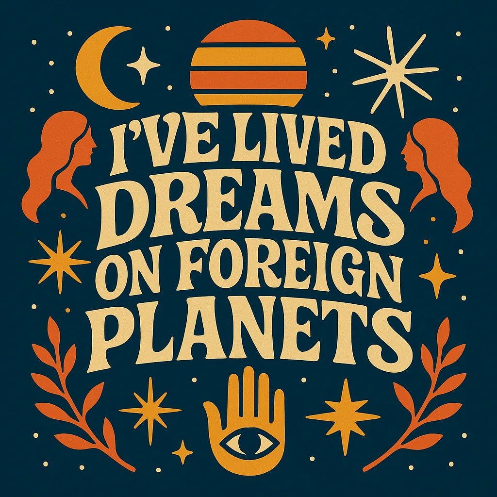 Example output from the Folk Art Quote Poster Designs ChatGPT prompt: bold folk-psychedelic poster Dreams