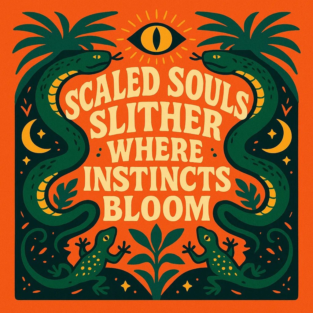 Example output from the Folk Art Quote Poster Designs ChatGPT prompt: bold folk-psychedelic poster Instincts