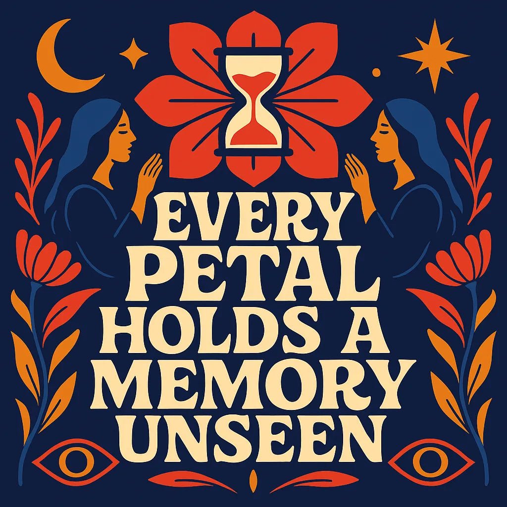 Example output from the Folk Art Quote Poster Designs ChatGPT prompt: bold folk-psychedelic poster Petal