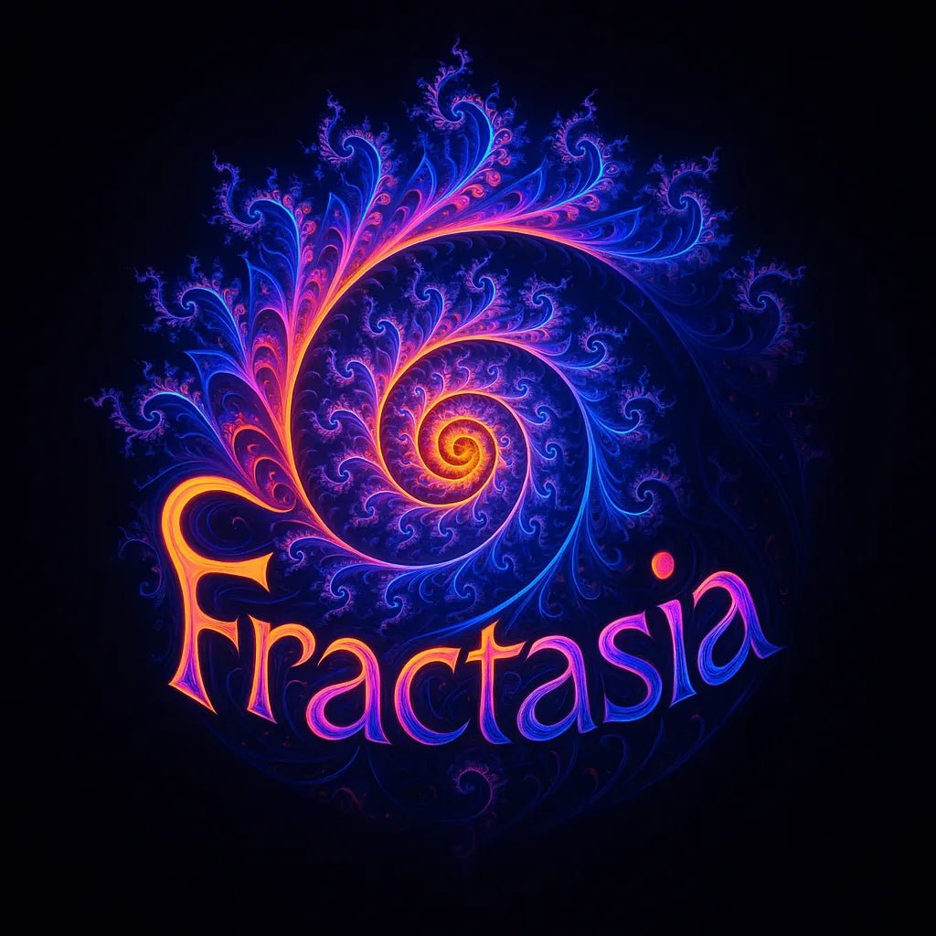Example output of fractal-style logo generated by a ChatGPT prompt template. Fractasia.