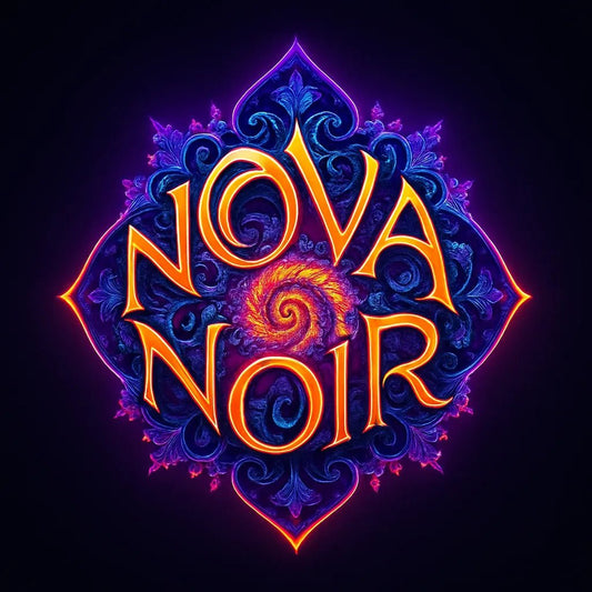 Example output of fractal-style logo generated by a ChatGPT prompt template. Nova Noir.