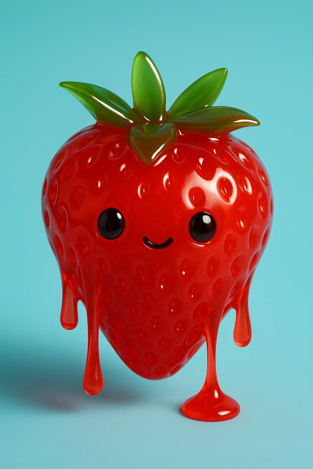 Example output from the Gelatin Kawaii Art Generator ChatGPT prompt: Strawberry.