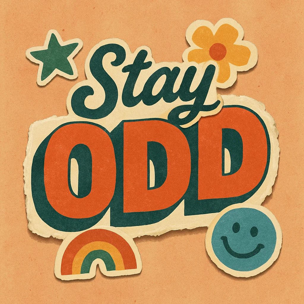 Example output from the Handcrafted Retro Zine Slogan Collages ChatGPT prompt: retro collage slogans with mixed fonts, sticker-cut edges, muted color palettes, and zine-style texture layers. Preview 5.