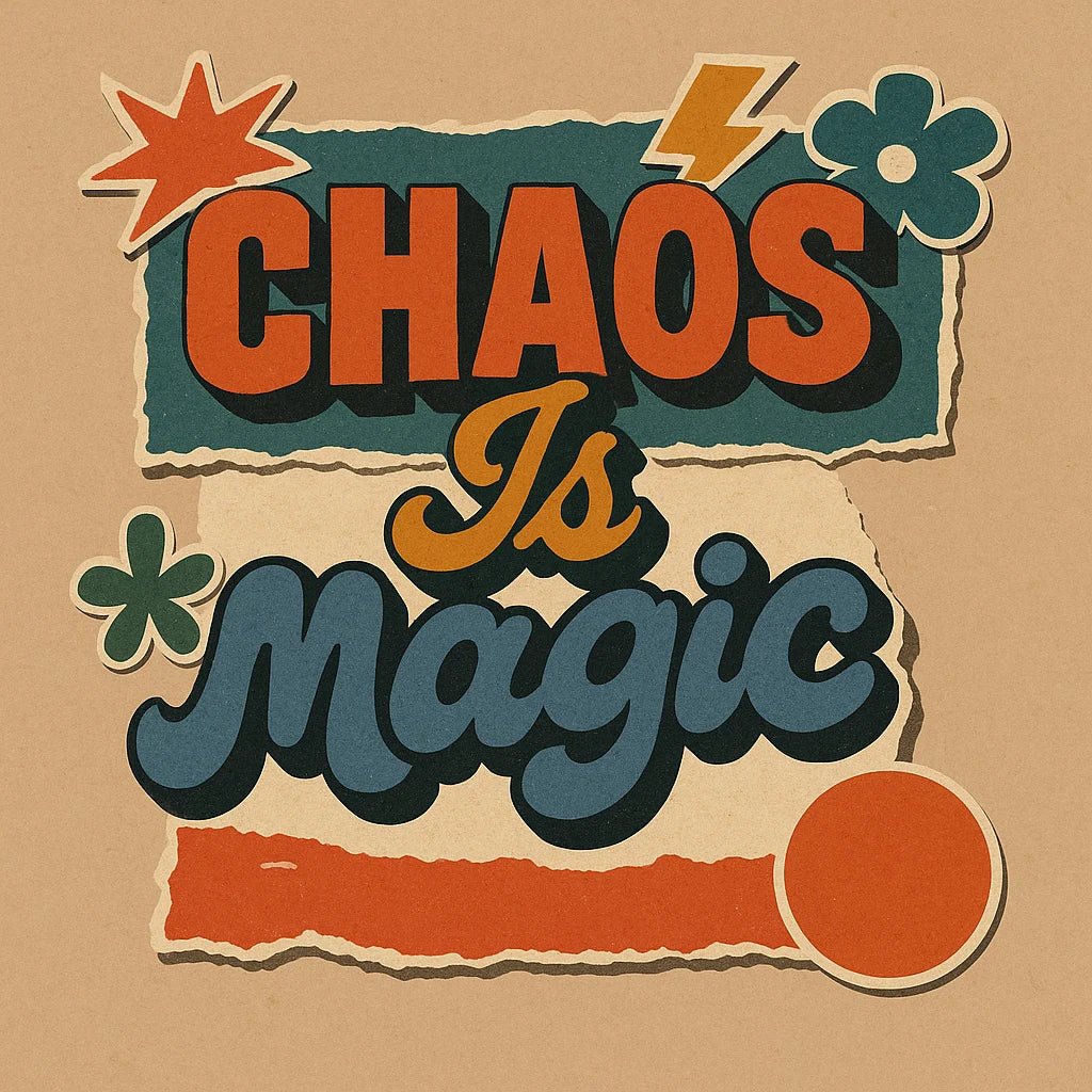 Example output from the Handcrafted Retro Zine Slogan Collages ChatGPT prompt: retro collage slogans with mixed fonts, sticker-cut edges, muted color palettes, and zine-style texture layers. Preview 6.