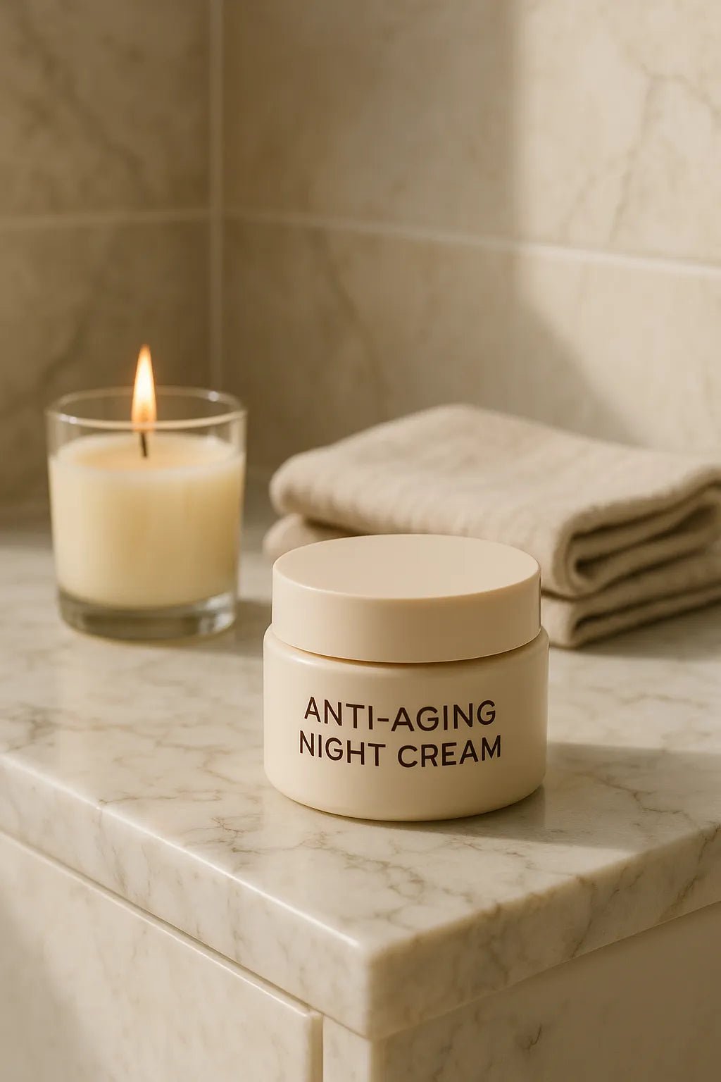 Example output from the Luxury Skincare Product Mockups ChatGPT prompt: premium skincare mockup. Anti Aging Night Cream.
