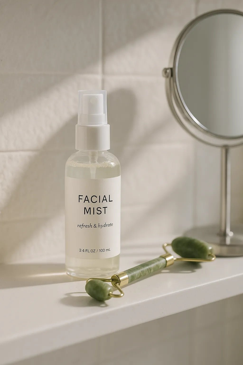 Example output from the Luxury Skincare Product Mockups ChatGPT prompt: premium skincare mockup. Facial Mist.