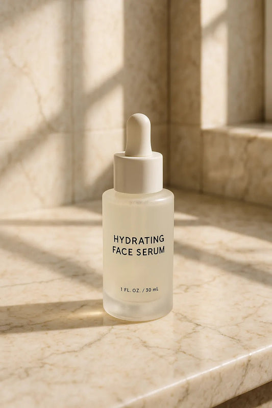 Example output from the Luxury Skincare Product Mockups ChatGPT prompt: premium skincare mockup. Hydrating Face Serum.
