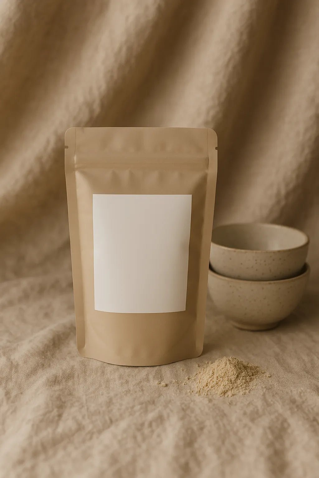 Example output from the Luxury Supplement Mockups White Label ChatGPT prompt: soft-lit supplement mockup. Preview 4.