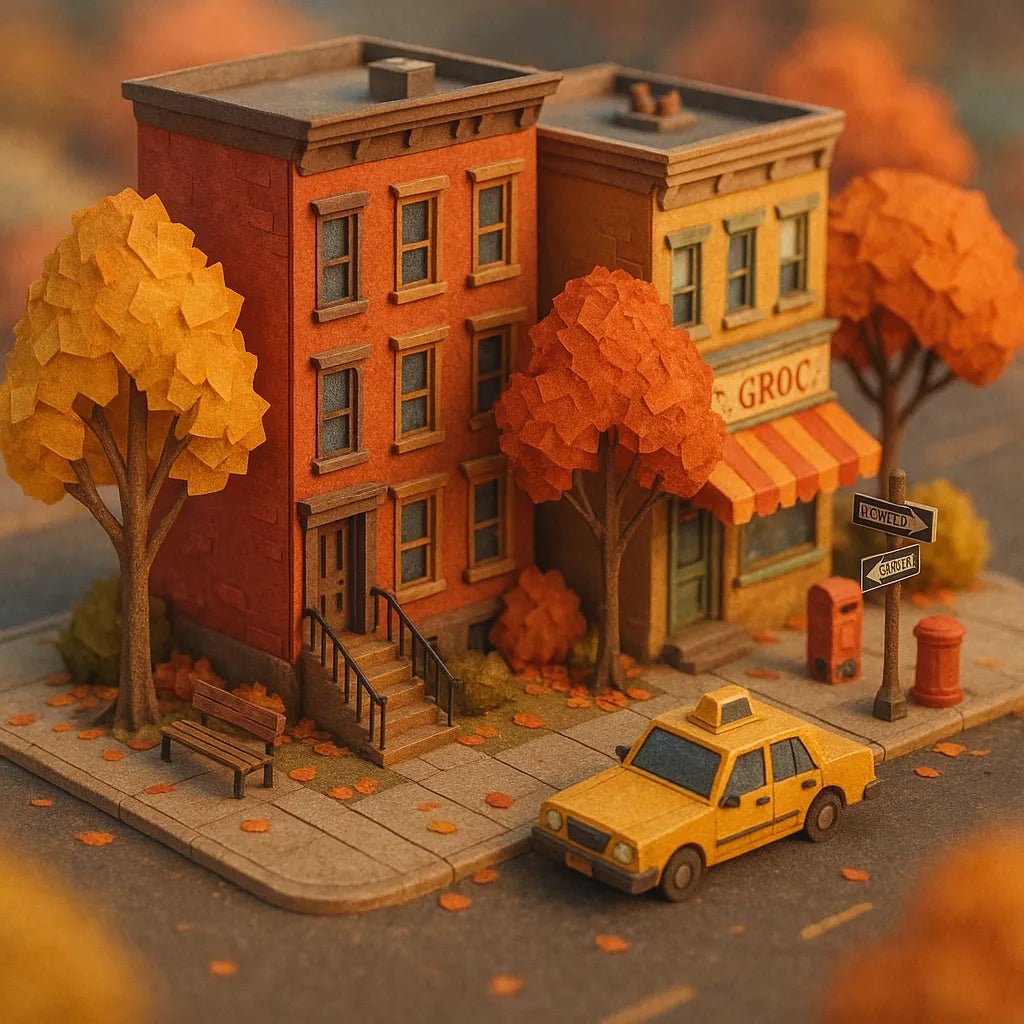 Example output from the Macro Isometric Paper Style 3D Worlds ChatGPT prompt: vibrant low-poly environments in isometric view, styled with paper textures, depth-of-field blur, and detailed scenery from real or fantasy locations. Preview 9.