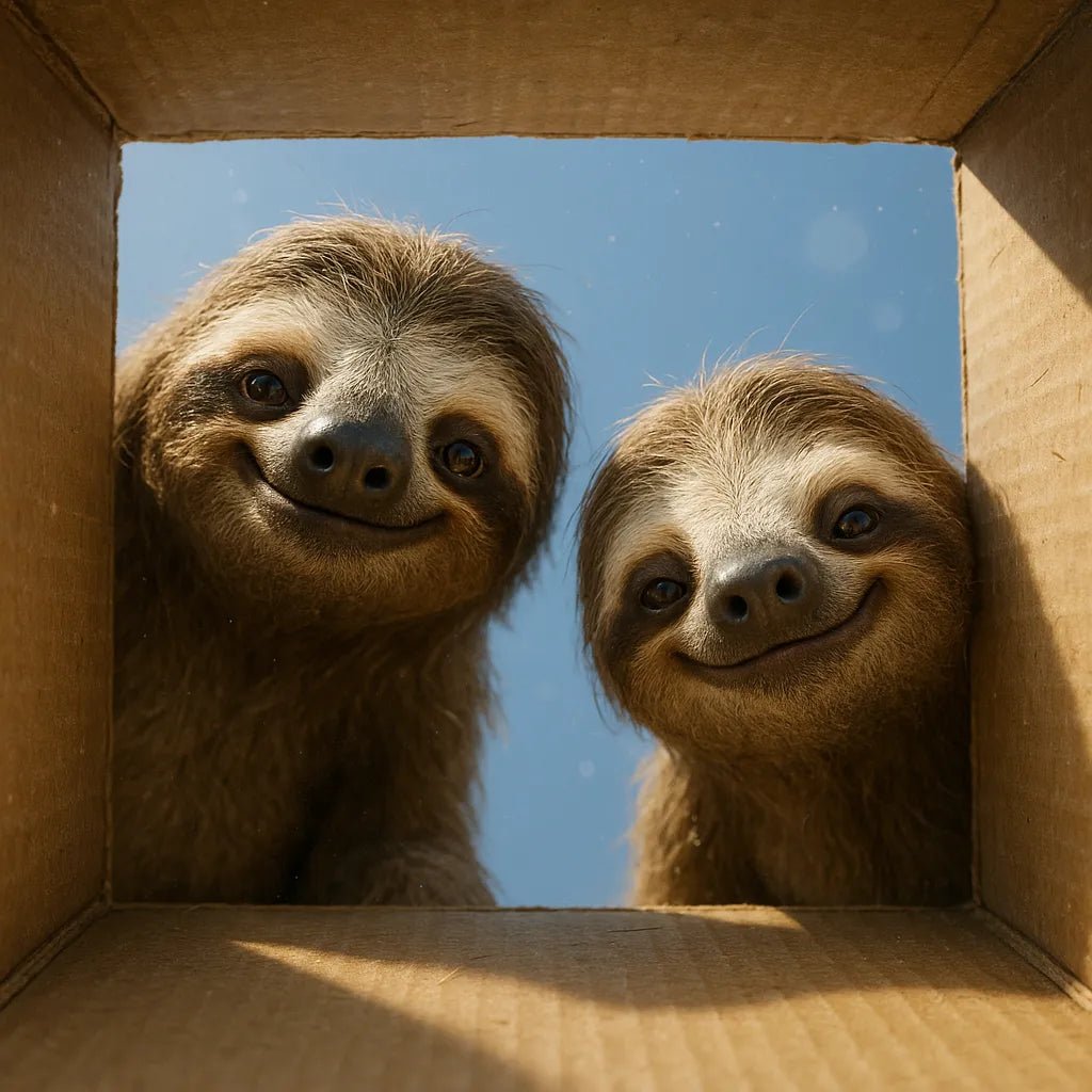 Example output from the Moody Animal Gaze Portrait Photos ChatGPT prompt: lifelike animal portrait: Sloths.