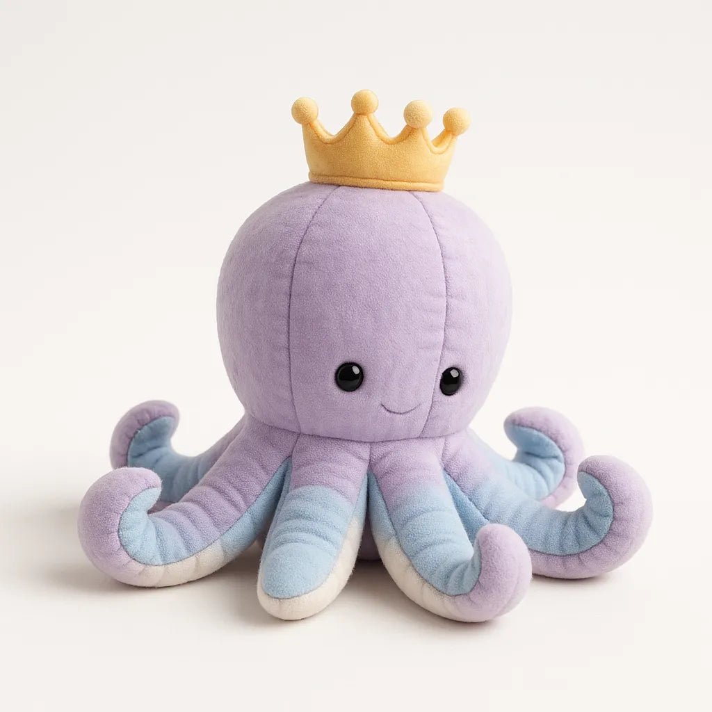 Example output from the Photorealistic 3D Plush Product Render prompt: Octopus.