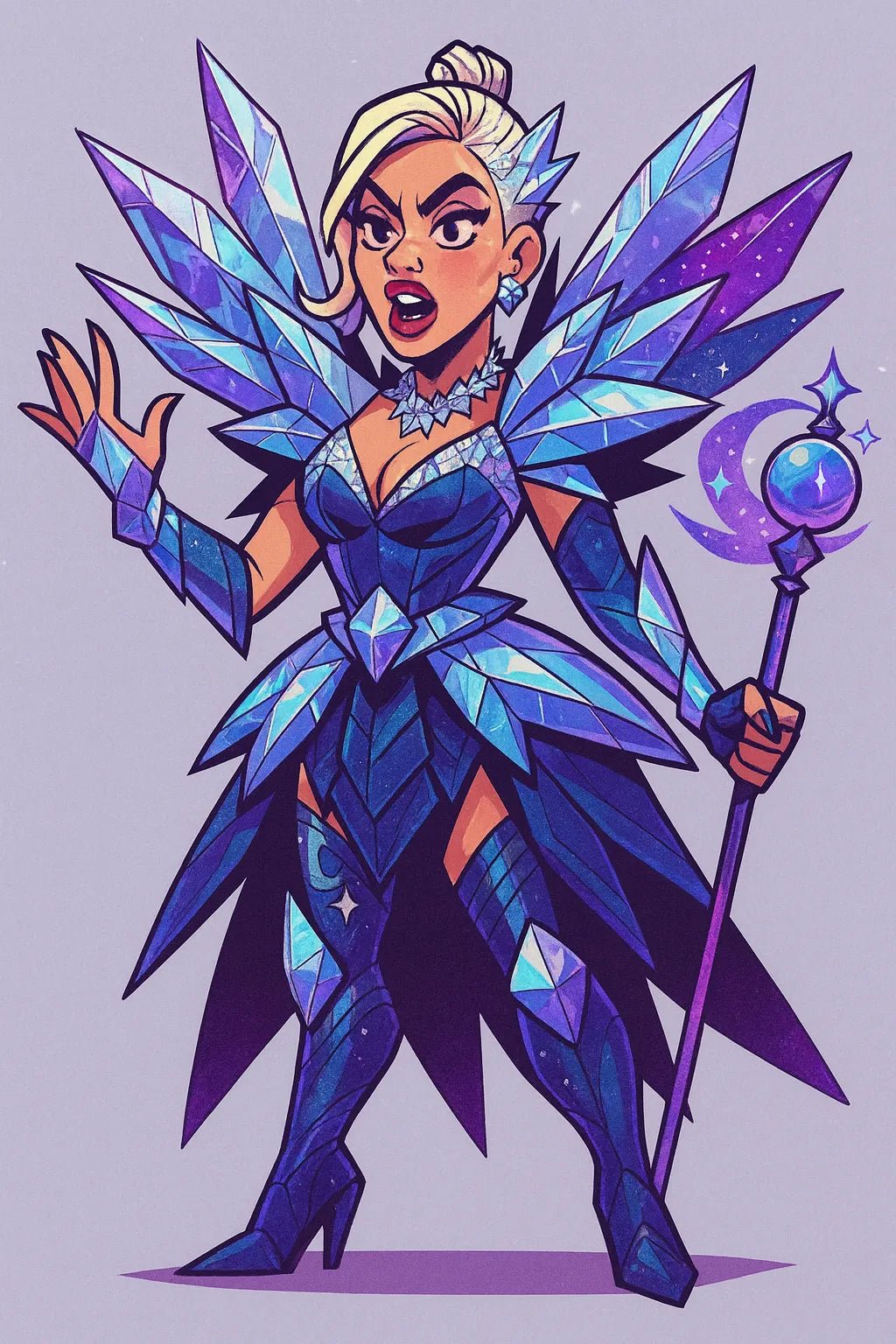 Example output from the Photo To Cartoon Game Characters ChatGPT prompt: Intergalactic Empress