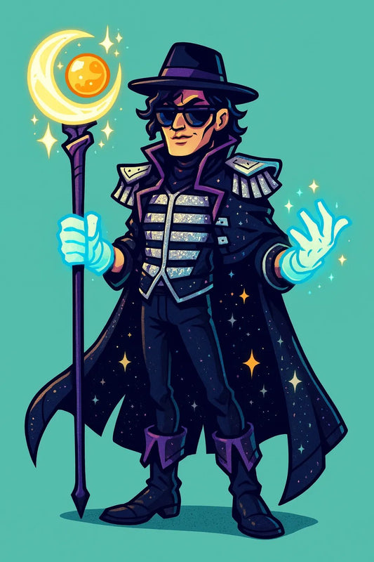 Example output from the Photo To Cartoon Game Characters ChatGPT prompt: Space Pop Sorcerer