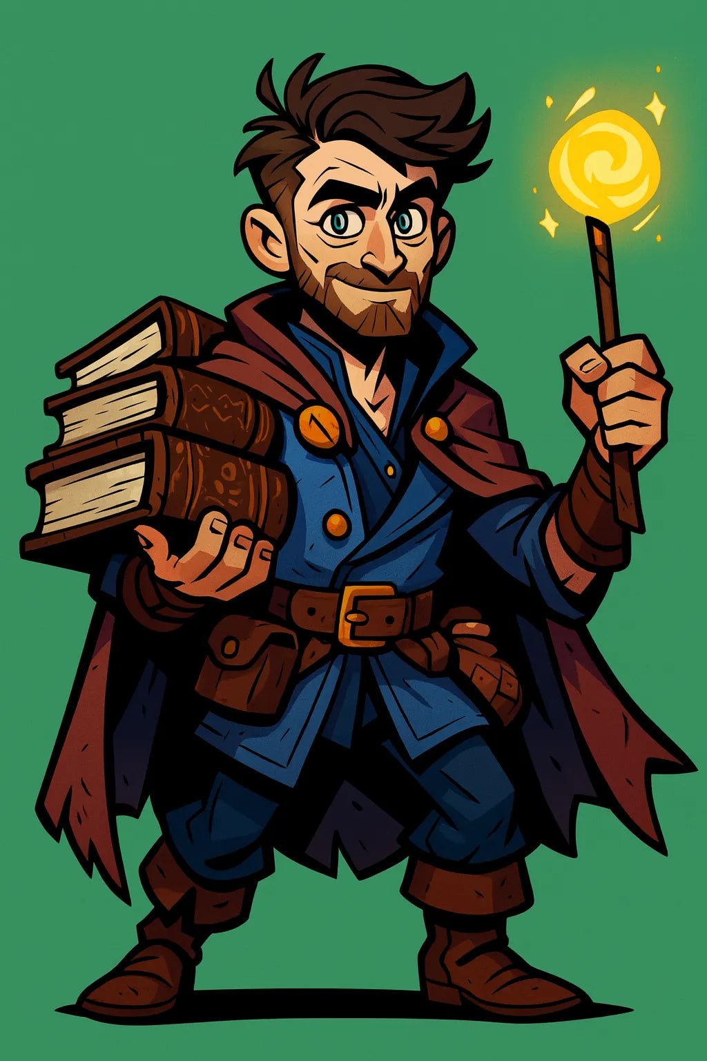 Example output from the Photo To Cartoon Game Characters ChatGPT prompt: Spell Caster Adventurer