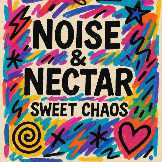 Example output from the Playful Marker Line Art Collage ChatGPT prompt: Noise & Nectar.
