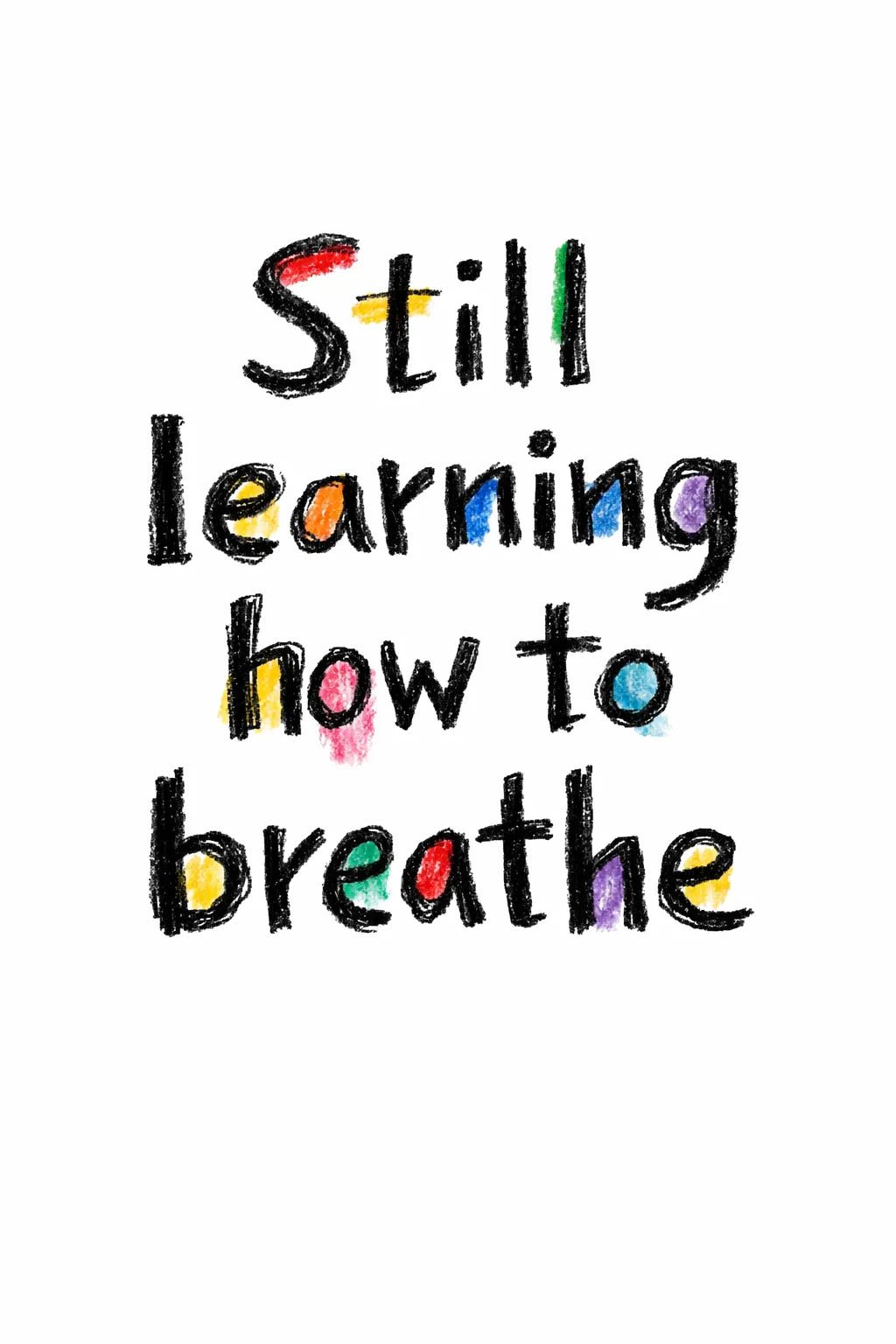 Example output from the Raw Art Brut Typography Poster ChatGPT prompt: Still Learning
