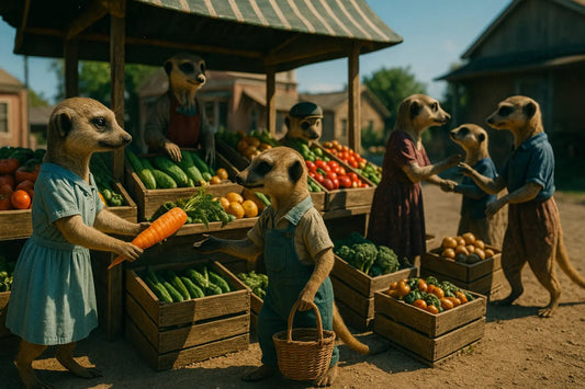 Example output from the Real Life Animal Cinema Shots ChatGPT prompt: cinematic scene of anthropomorphic animal: Meerkat.