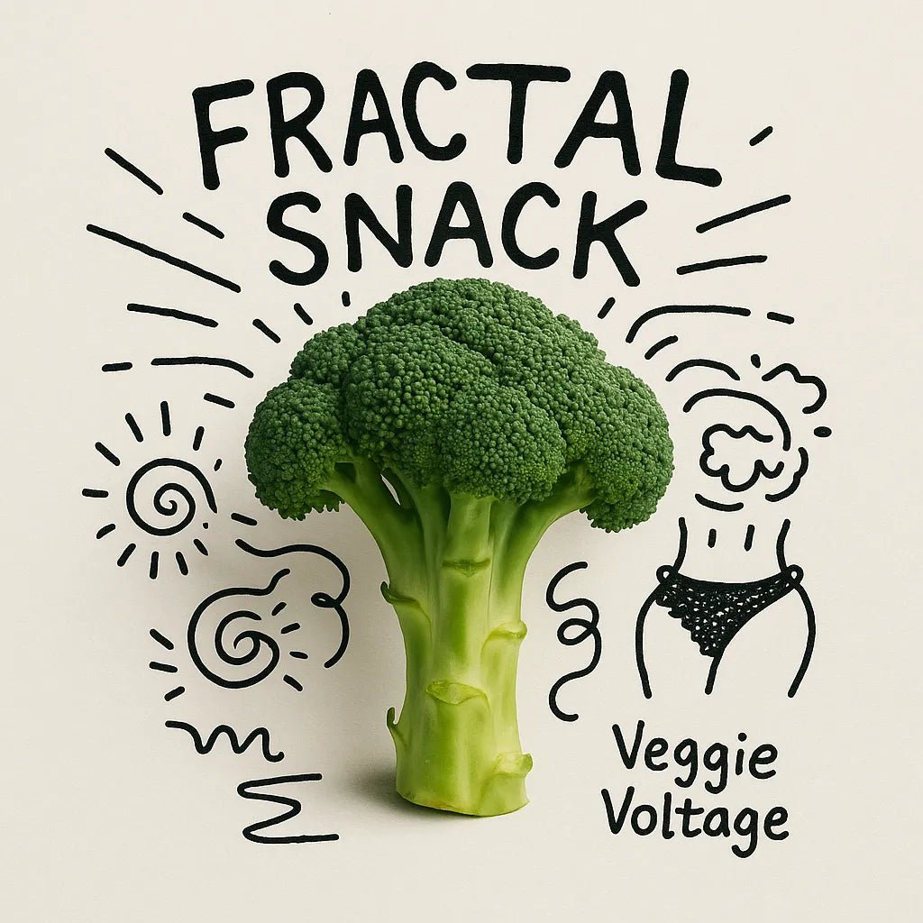 Example output from the Real Objects With Doodle Album Covers ChatGPT prompt: surreal album covers. Fractal Snack.