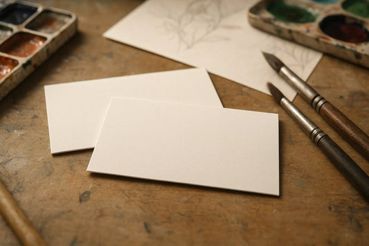 Example output from the Realistic Business Card Mockups ChatGPT prompt: premium business card scenes. Preview 1.