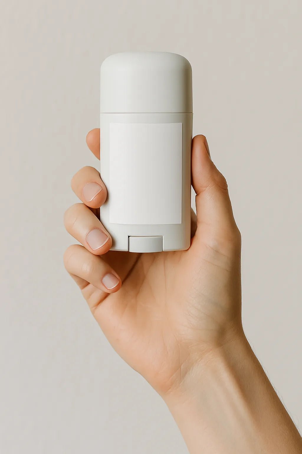 Example output from the Realistic Skincare Mockups With Hands ChatGPT prompt: handheld skincare bottle mockup. Preview 10.