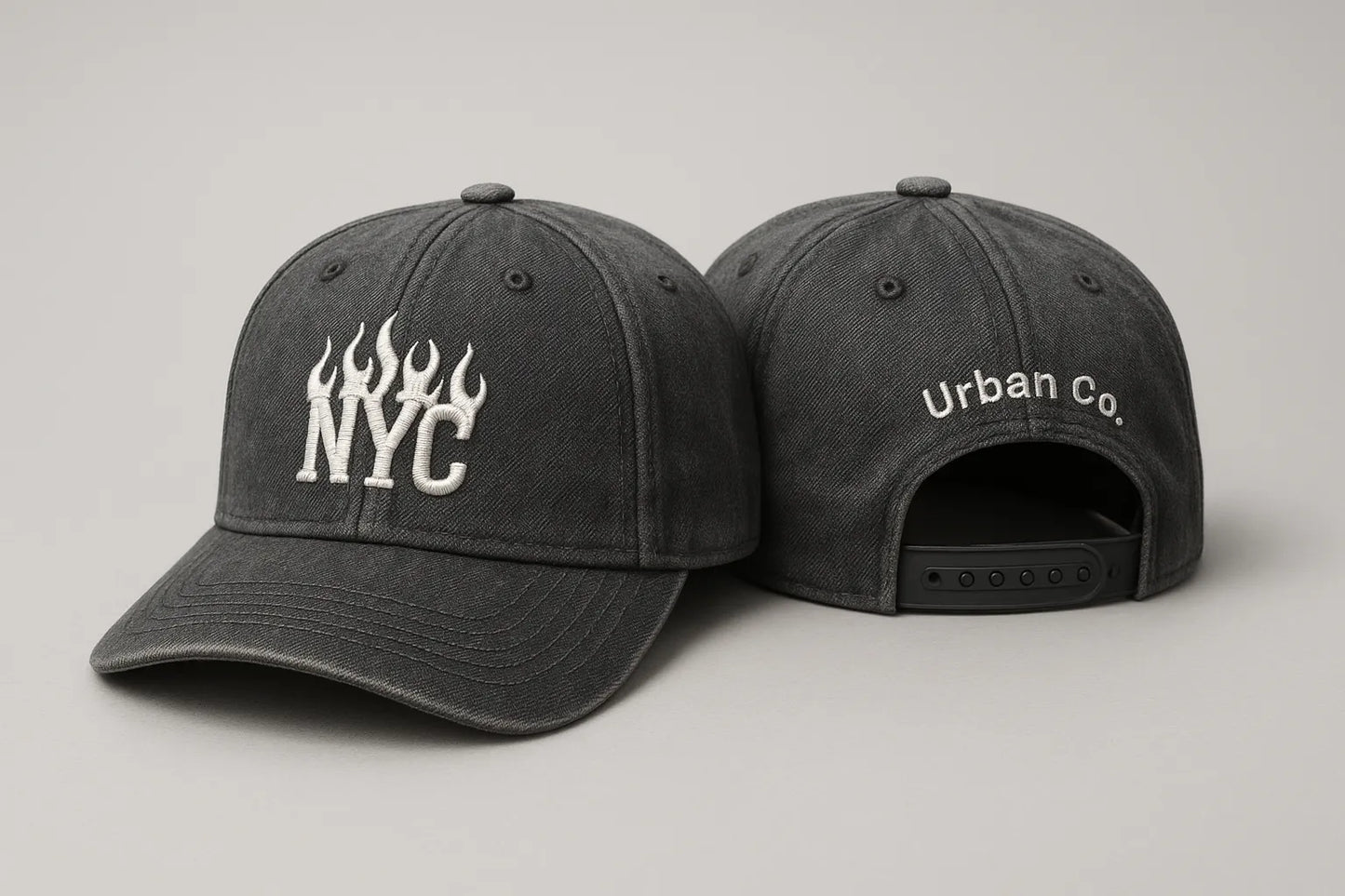 Example output from the Realistic Snapback Cap Design Mockup ChatGPT prompt: NYC
