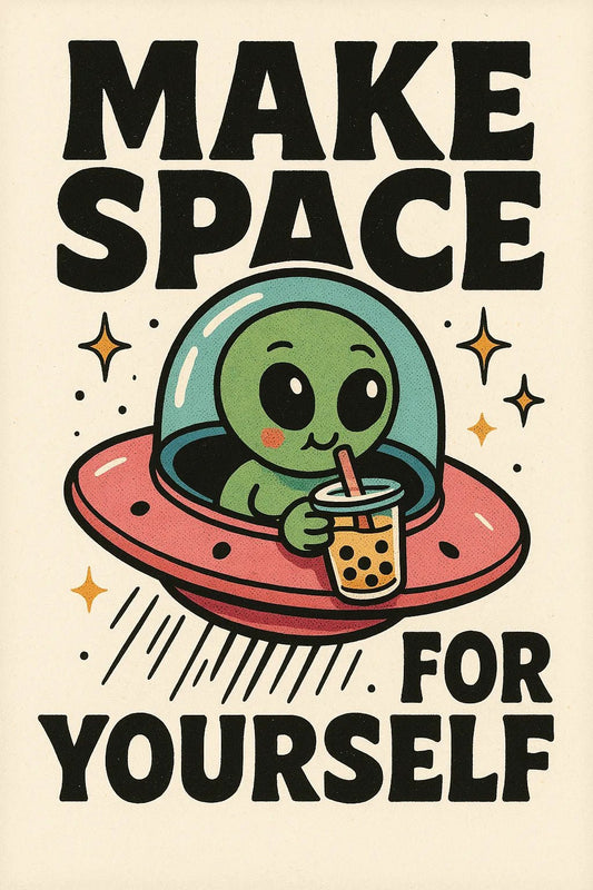 Example output from the Retro Quote Prints Posters With Characters ChatGPT prompt: bold motivational quotes paired with retro cartoon figures, serigraph textures, and vibrant ink outlines—perfect for posters, merch, and editorial use. Preview 1.