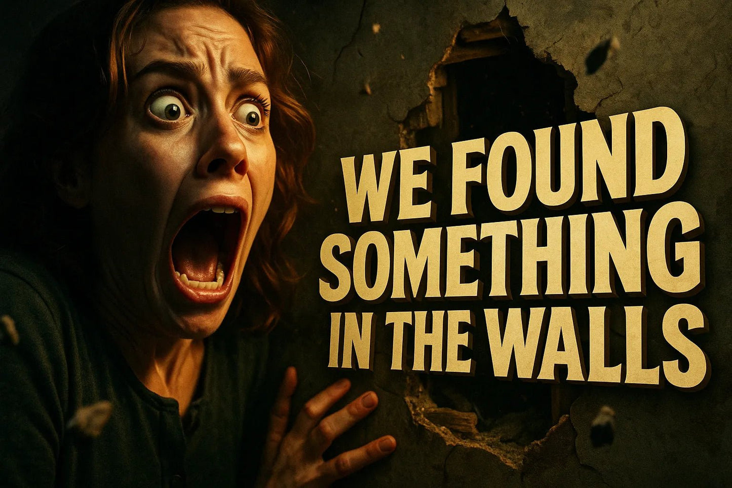 Example output from the Scrollstopping YouTube Thumbnails ChatGPT prompt: dramatic, expressive faces with bold 3D titles and cinematic colors, optimized for viral engagement and instant visual impact in thumbnail design. In The Walls.